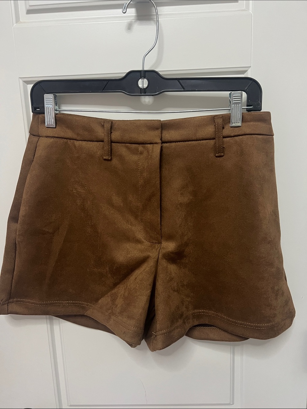 Active USA High-Waist Brown Suede-Look Shorts